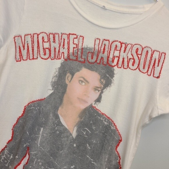 VTG 2009 Unique Michael Jackson Cool Graphic Texture Short Sleeve Tee Womens S - Picture 7 of 8